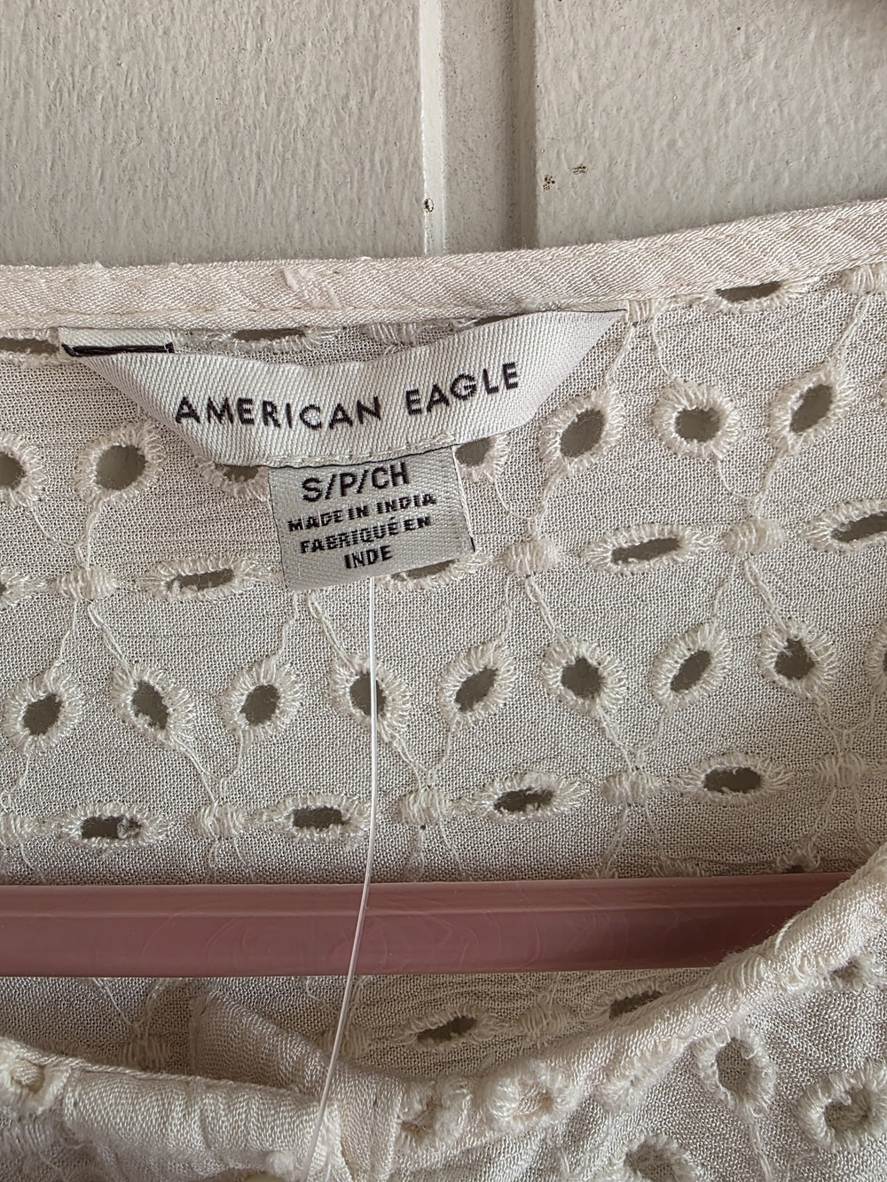 American Eagle Outfitters Peasant Eyelet Button-Front Blouse SZ SMALL NEW BOHO - Picture 10 of 11